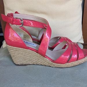 LK Bennett Priya pink wedge sandals